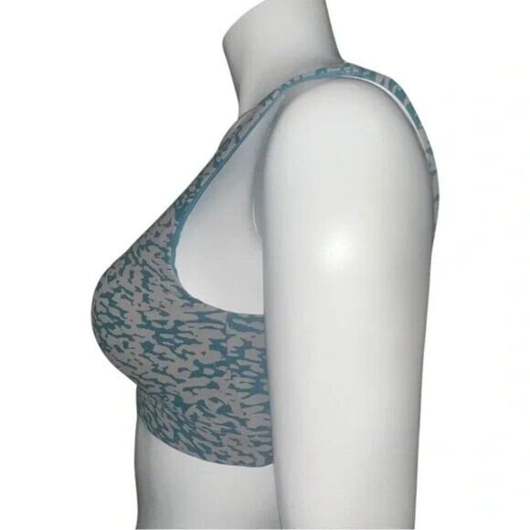 Athleta Exhale Bra Ocelot Spot Bluff Grey Extra Large D-DD Cup Sports NWOT - Picture 2 of 11